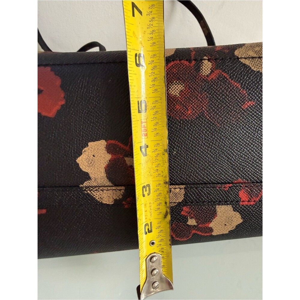 Coach Black Floral Tote with Red and Tan Bloom Print - Picture 12 of 15